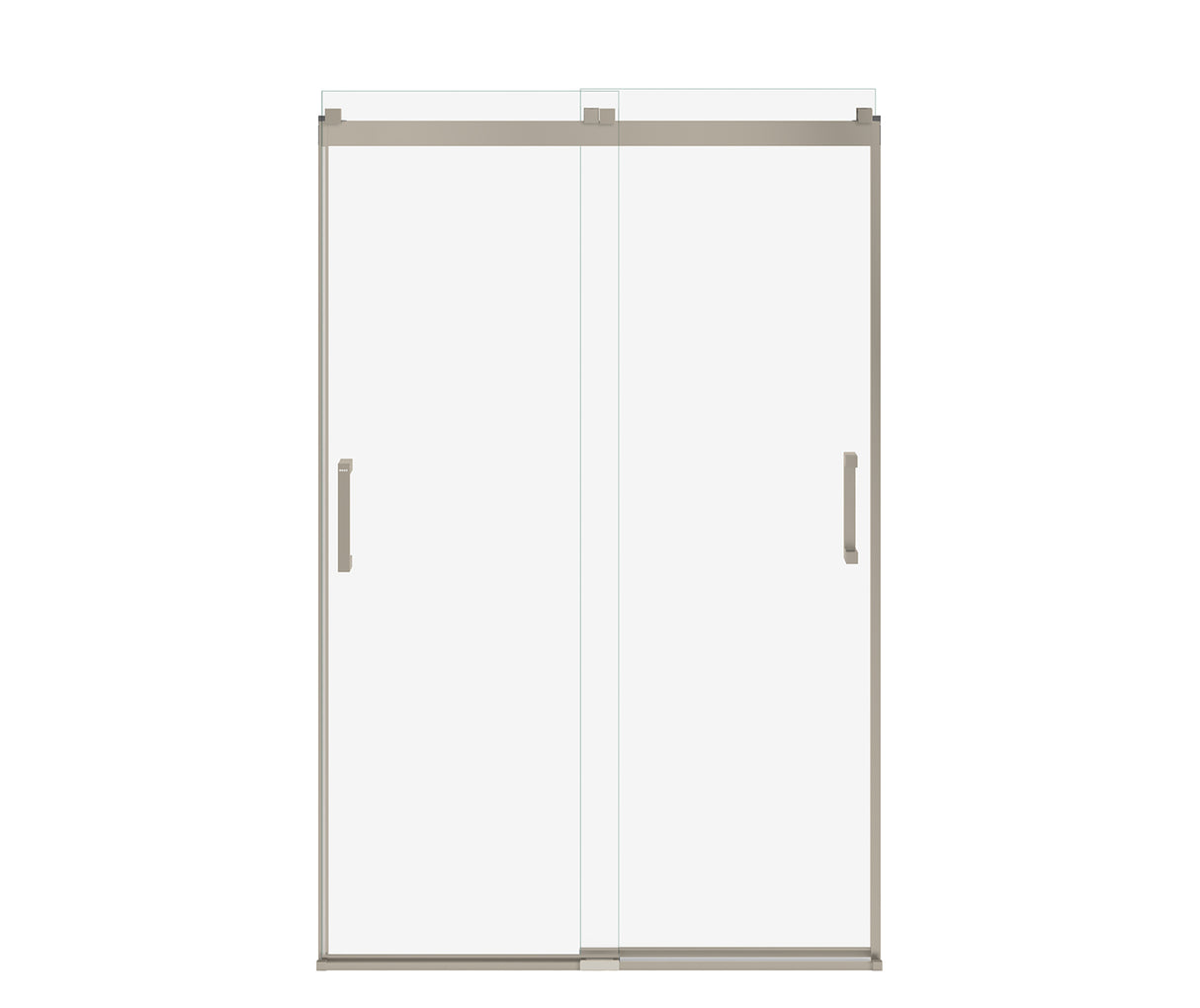 MAAX 135693-900-305-000 Revelation Square 44-47 x 70 ½-73 in. 8mm Bypass Shower Door for Alcove Installation with Clear glass in Brushed Nickel
