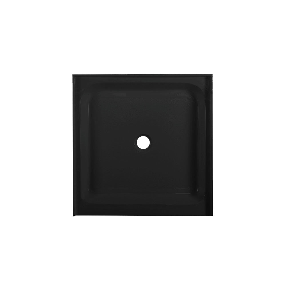 Voltaire 36 x 36 Acrylic Black, Single-Threshold, Center Drain, Shower Base