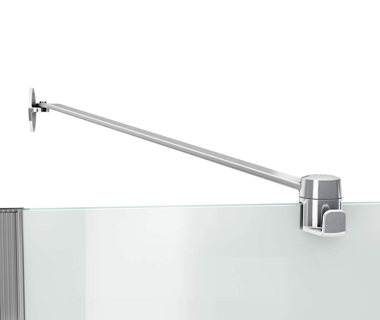 MAAX 136672-900-084-000 Reveal 71 56-59 x 71 ½ in. 8mm Pivot Shower Door for Alcove Installation with Clear glass in Chrome