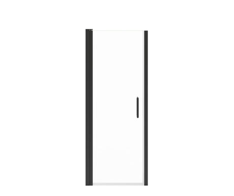 MAAX 138262-900-340-100 Manhattan 27-29 x 68 in. 6 mm Pivot Shower Door for Alcove Installation with Clear glass & Round Handle in Matte Black