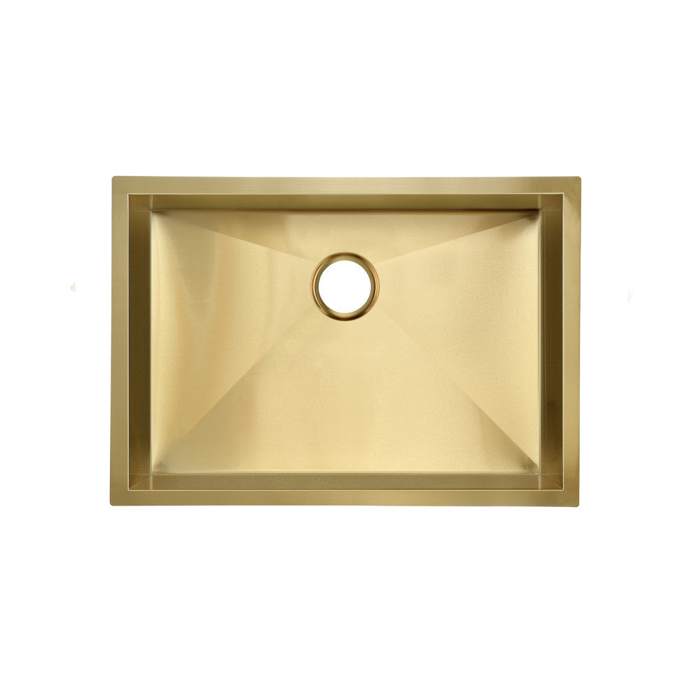 Tourner 27 x 19 Stainless Steel, Single Basin, Undermount Kitchen Sink in Gold