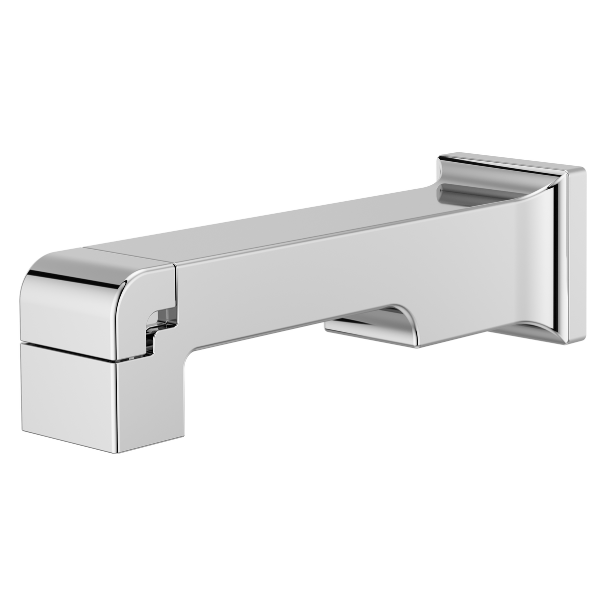 Modern Square Tub Spout with Diverter in Polished Chrome