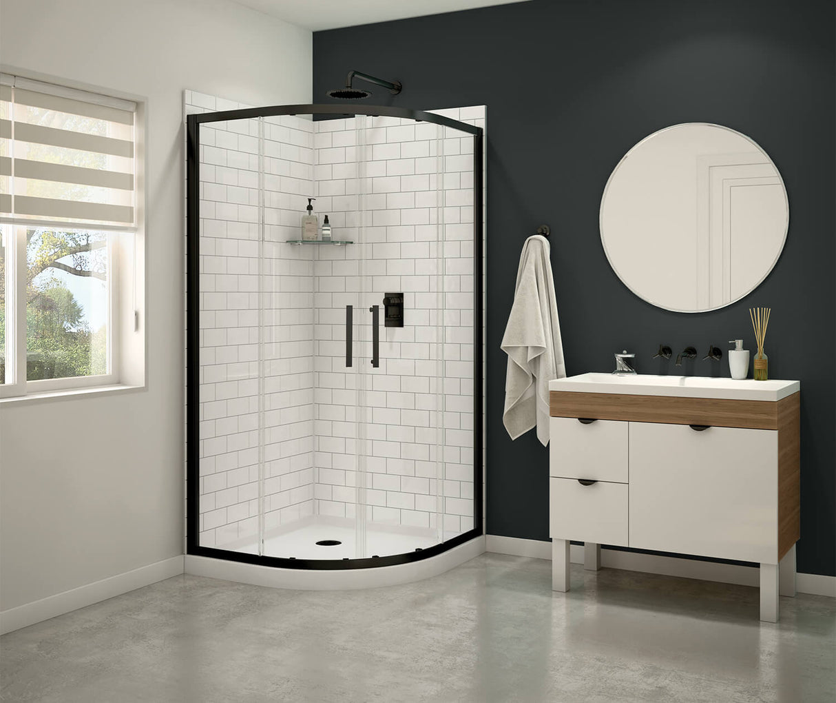 MAAX 300021-900-340-000 Daisy 38 x 38 Acrylic Center Drain Shower Kit in White with Clear glass in Chrome