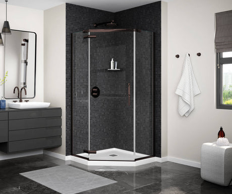 MAAX 137280-900-173-000 Link Curve Neo-angle 38 x 38 x 75 in. 8mm Pivot Shower Door for Corner Installation with Clear glass in Dark Bronze