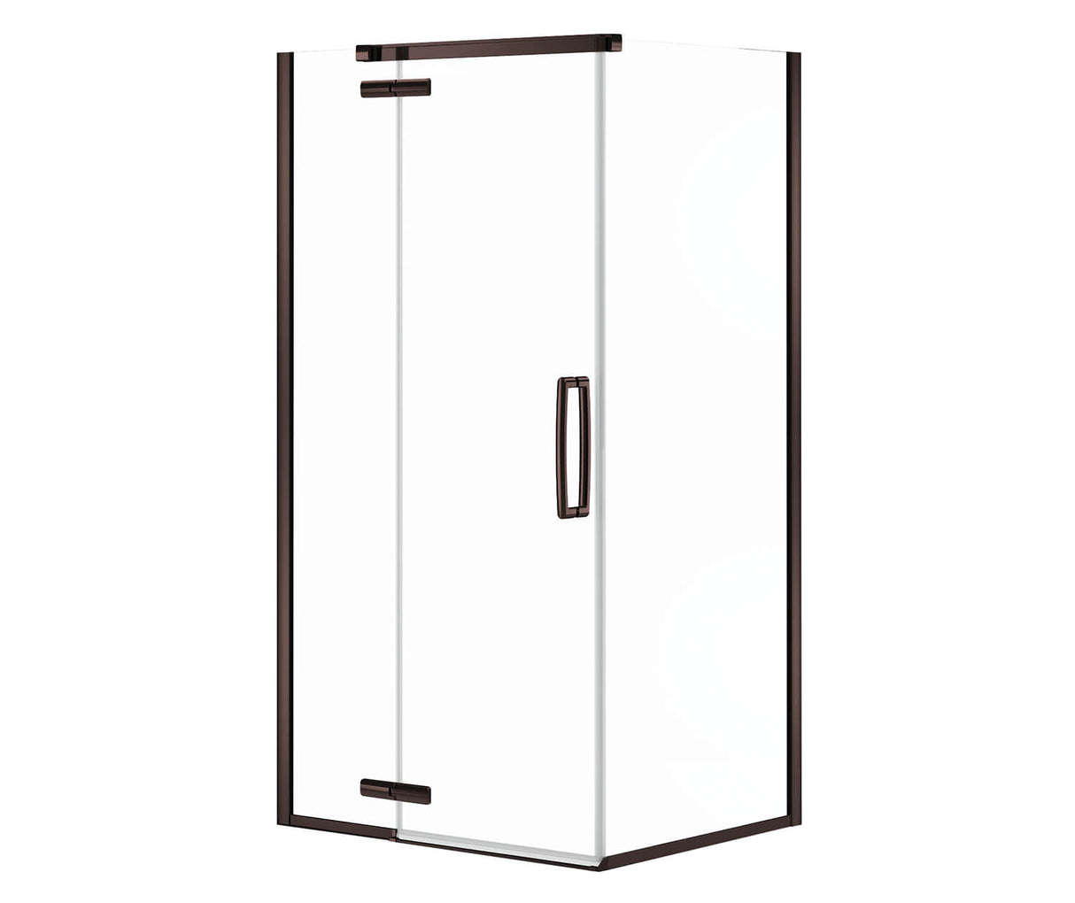 MAAX 133302-900-173-000 Link Curve Rectangular 42 x 34 x 75 in. 8mm Pivot Shower Door for Corner Installation with Clear glass in Dark Bronze