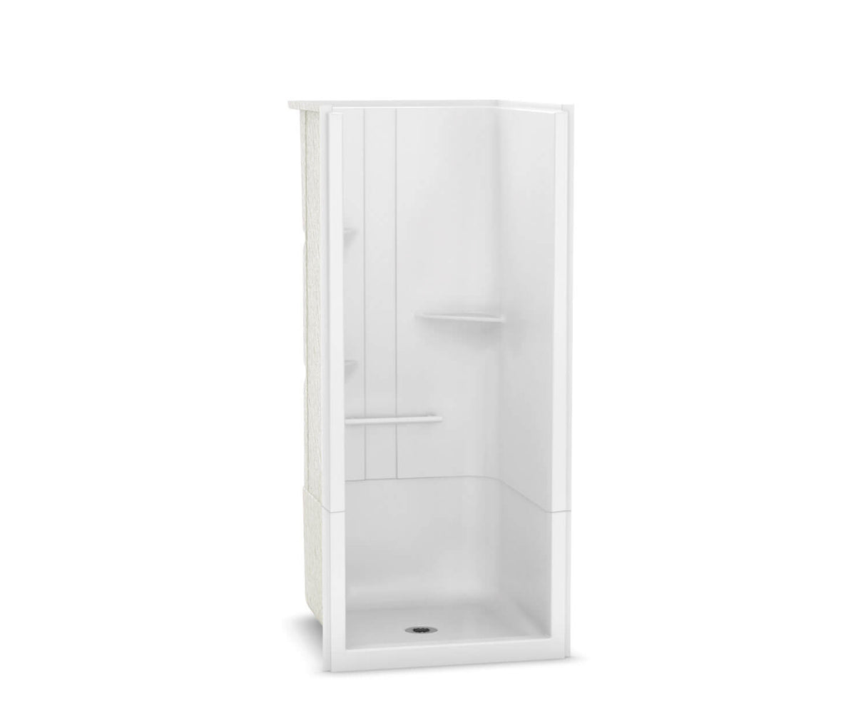 MAAX 105917-S-000-001- Camelia SH-3636 Acrylic Alcove Center Drain Two-Piece Shower in White