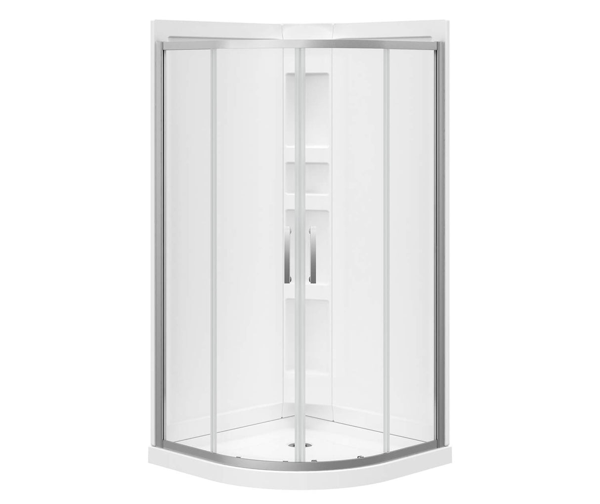 MAAX 300021-900-084-000 Daisy 38 x 38 Acrylic Center Drain Shower Kit in White with Clear glass in Chrome