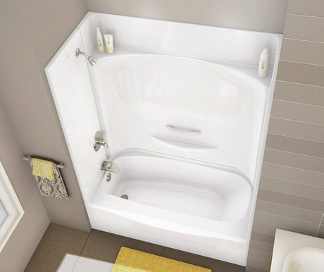 Aker KDTS 3060 AcrylX Alcove Left-Hand Drain Four-Piece Tub Shower in White