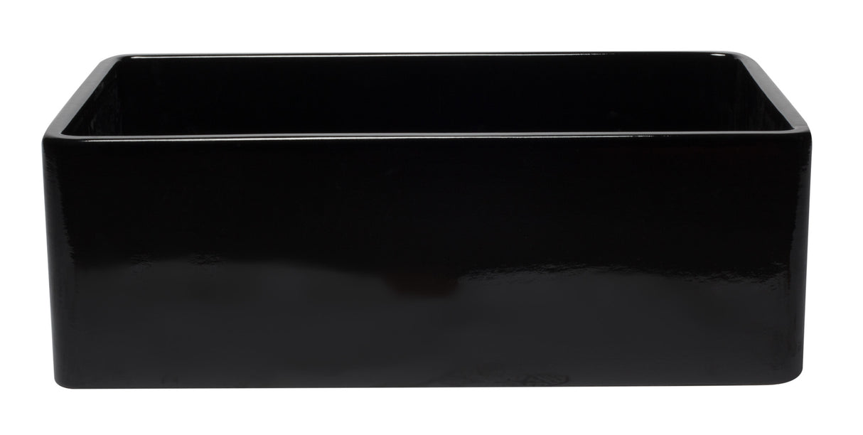 ALFI brand AB3020SB-BG 30 inch Black Reversible Single Fireclay Farmhouse Kitchen Sink