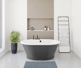 MAAX 103901-000-002-114 Brioso 6042 AcrylX Freestanding Center Drain Bathtub in White with Thundey Grey Skirt