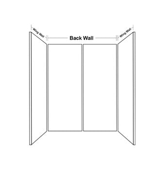 Wetwall 32in. x 60in. x 96in. 4-Piece Glue To Wall Calacatta Statuario Shower Wall Panel Kit