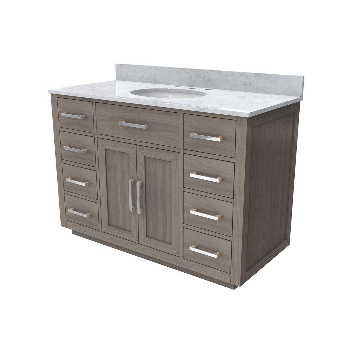 Dexterity 48 Inch Oak Vanity with Oval Undermount Sink - Gray Oak