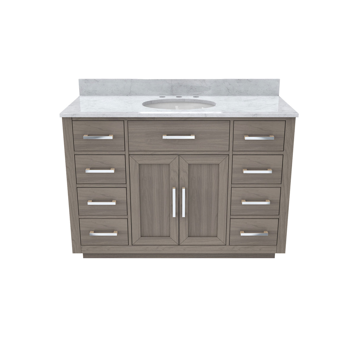 Dexterity 48 Inch Oak Vanity with Oval Undermount Sink - Gray Oak
