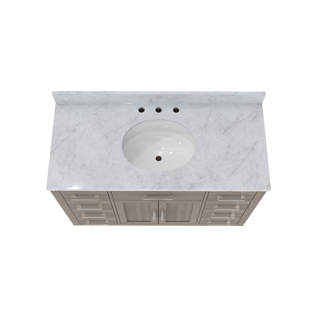 Dexterity 48 Inch Oak Vanity with Oval Undermount Sink - Gray Oak