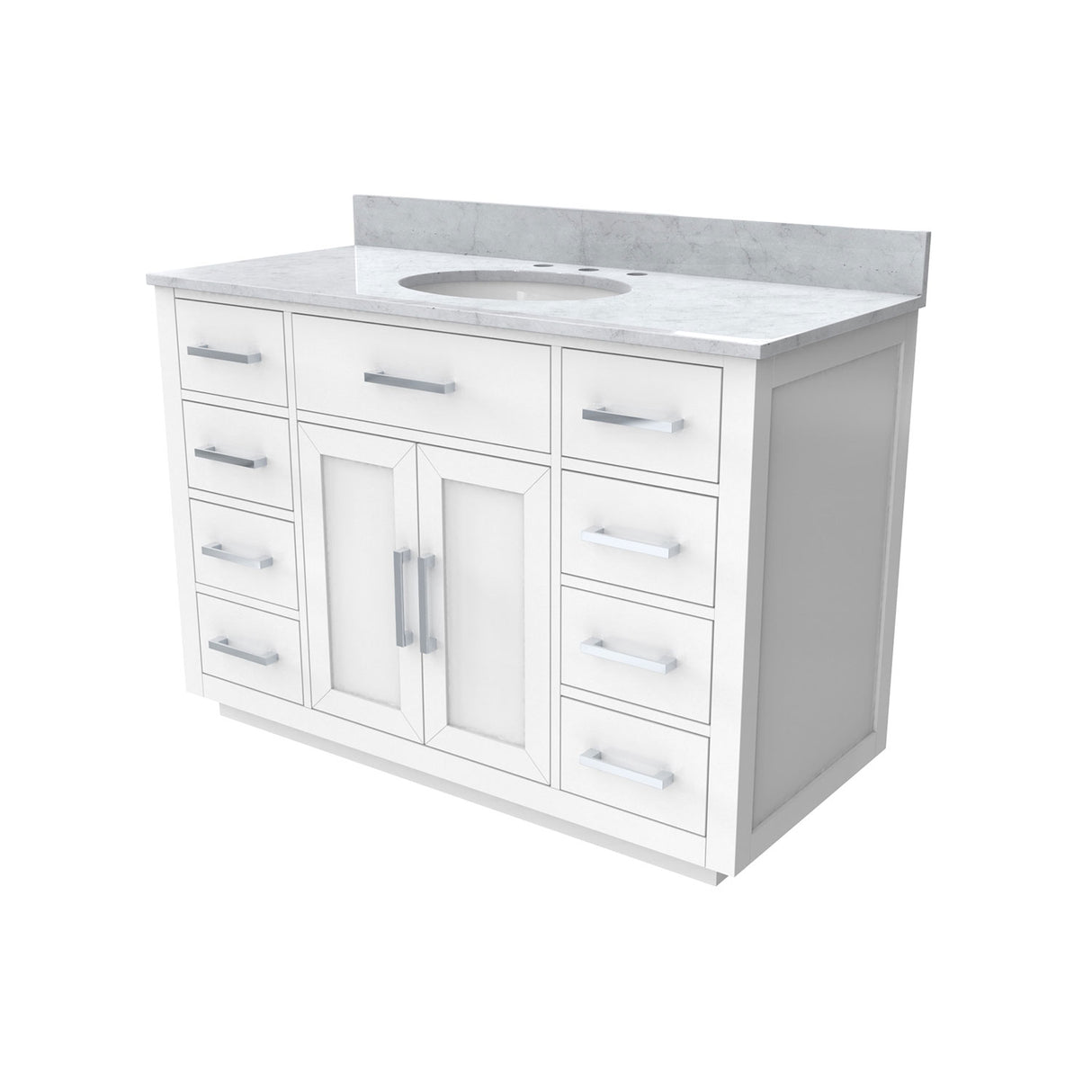 Dexterity 48 Inch Oak Vanity with Oval Undermount Sink - White