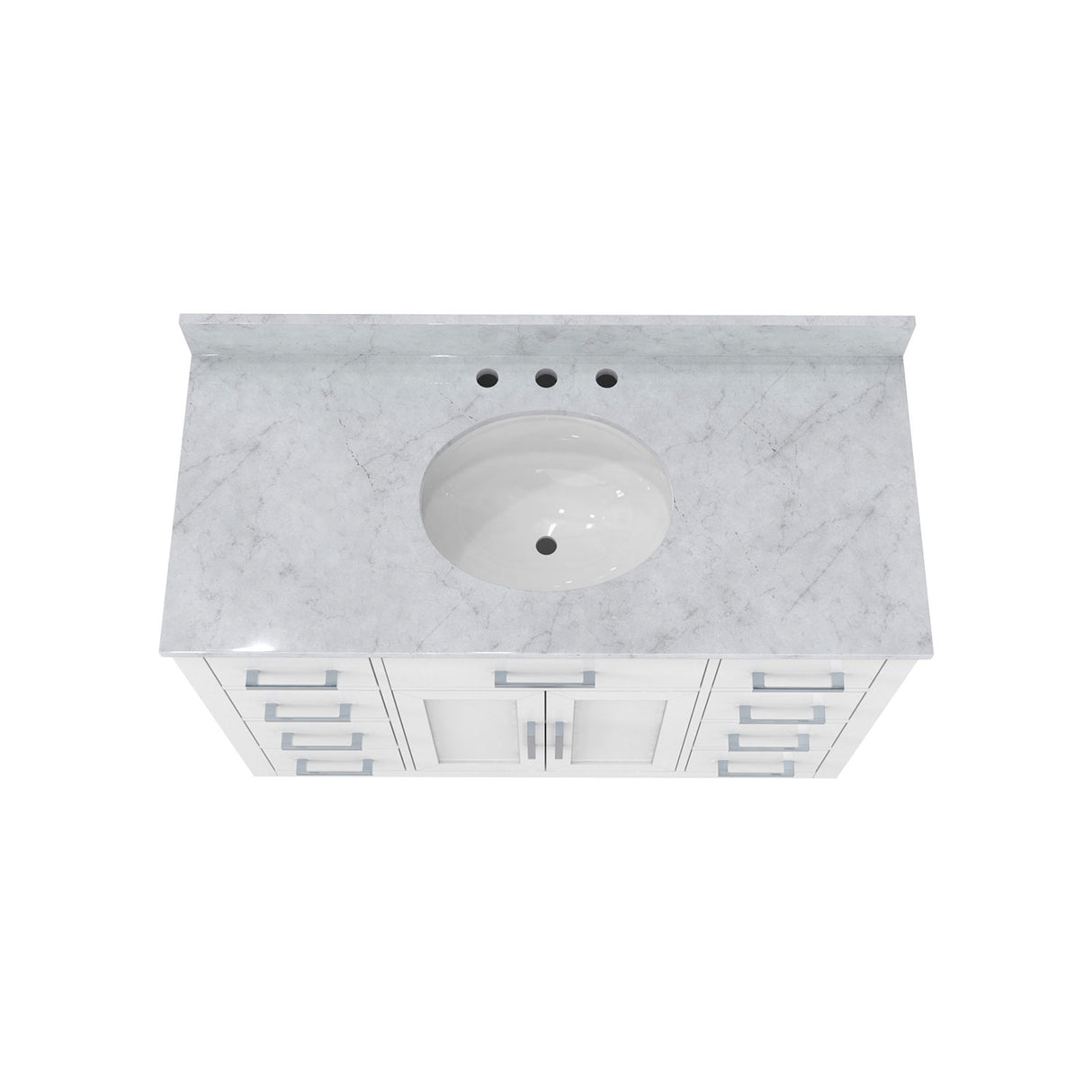 Dexterity 48 Inch Oak Vanity with Oval Undermount Sink - White