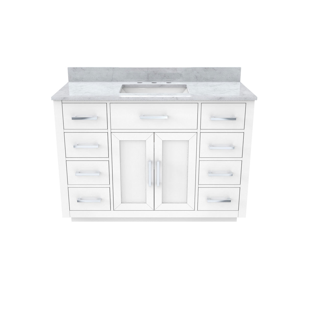 Dexterity 48 Inch Oak Vanity with Rectangular Undermount Sink - White