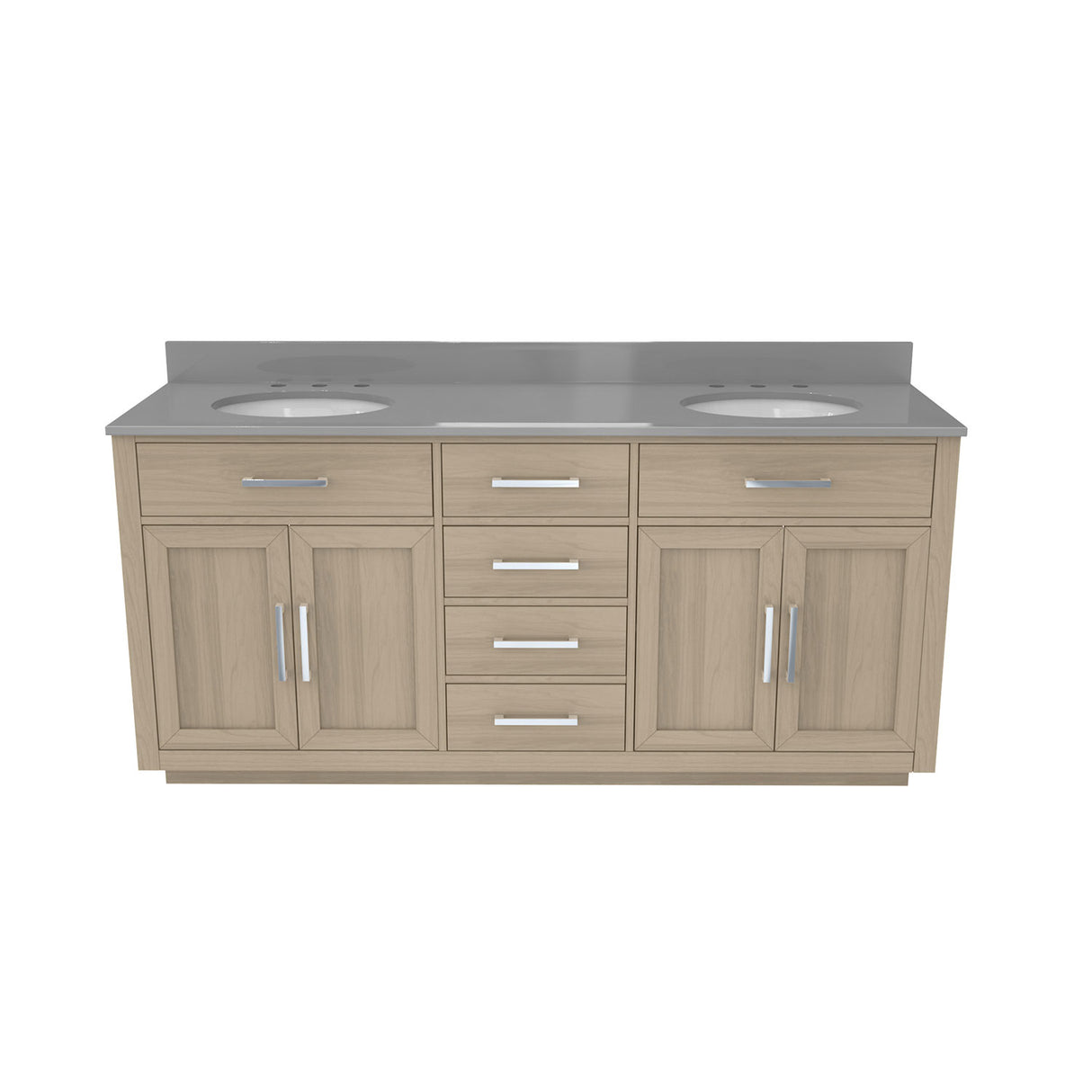 Dexterity 72 Inch Oak Vanity with Oval Undermount Sinks - Light Oak