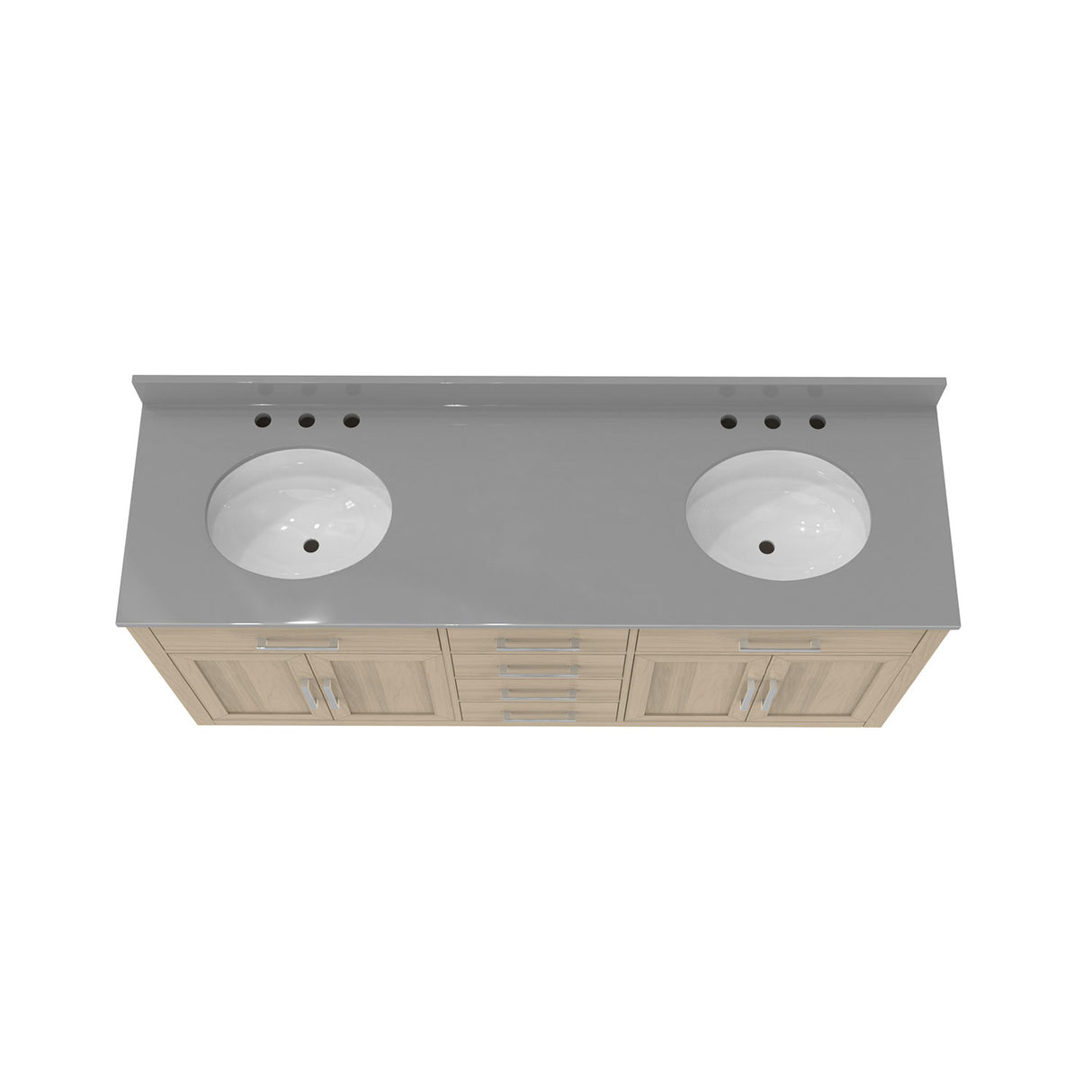 Dexterity 72 Inch Oak Vanity with Oval Undermount Sinks - Light Oak