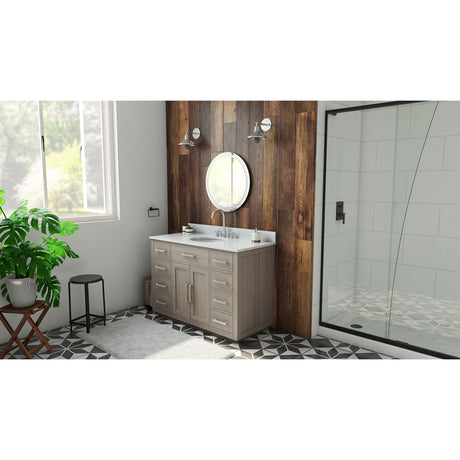 Dexterity 48 Inch Oak Vanity with Oval Undermount Sink - Gray Oak