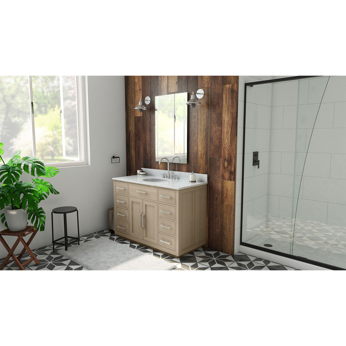 Dexterity 48 Inch Oak Vanity with Oval Undermount Sink - Light Oak