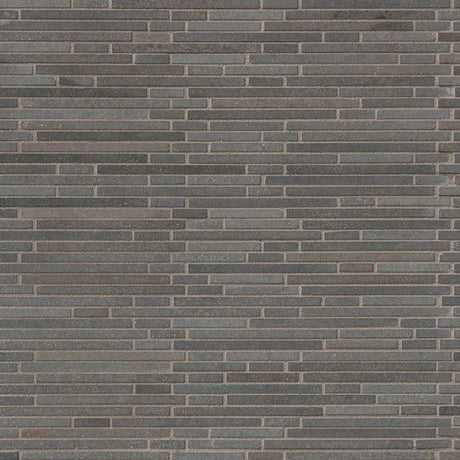 Basalt blue bamboo 12X12 honed mesh mounted mosaic tile SMOT-BSLTB-BMP10MM product shot multiple tiles angle view