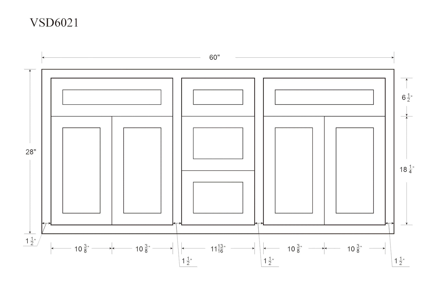 60" Cab-Tec Shaker White Double Vanity Base