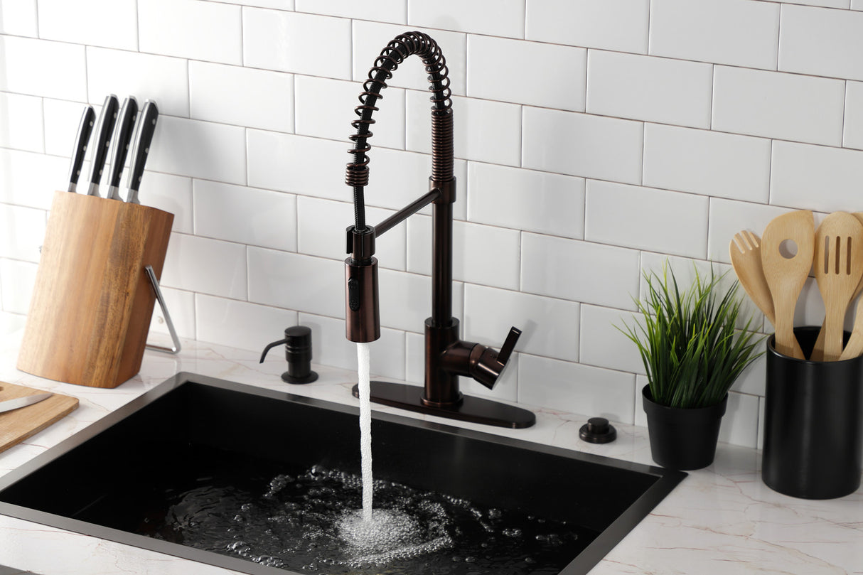 Gourmetier LS8775CTL Continental Single-Handle Pre-Rinse Kitchen Faucet, Oil Rubbed Bronze