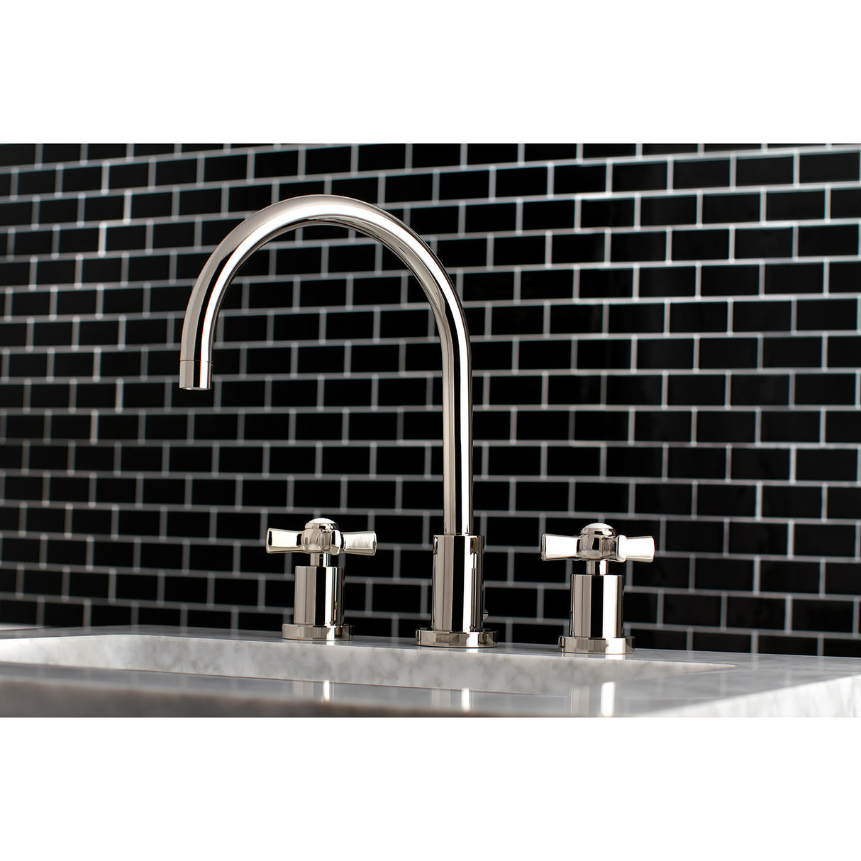 Kingston Brass KS8926ZX 8 in. Widespread Bathroom Faucet, Polished Nickel