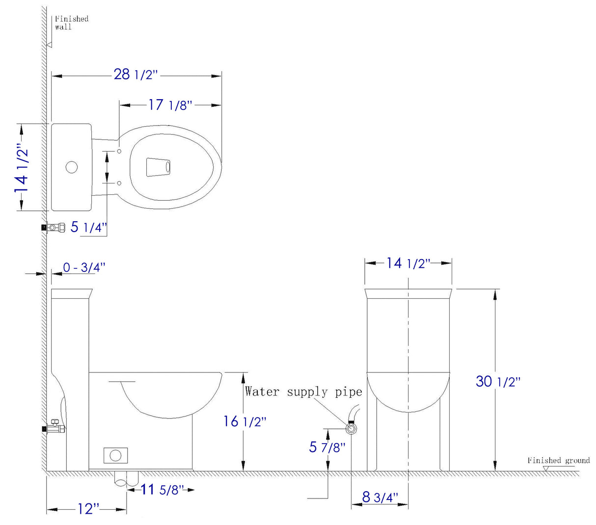 EAGO TB377 ADA Compliant One Piece Single Flush Toilet