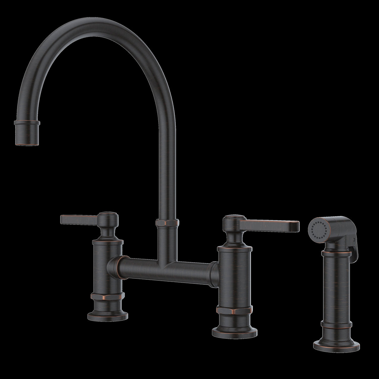 Port Haven 2-Handle Kitchen Faucet with Side Spray in Tuscan Bronze