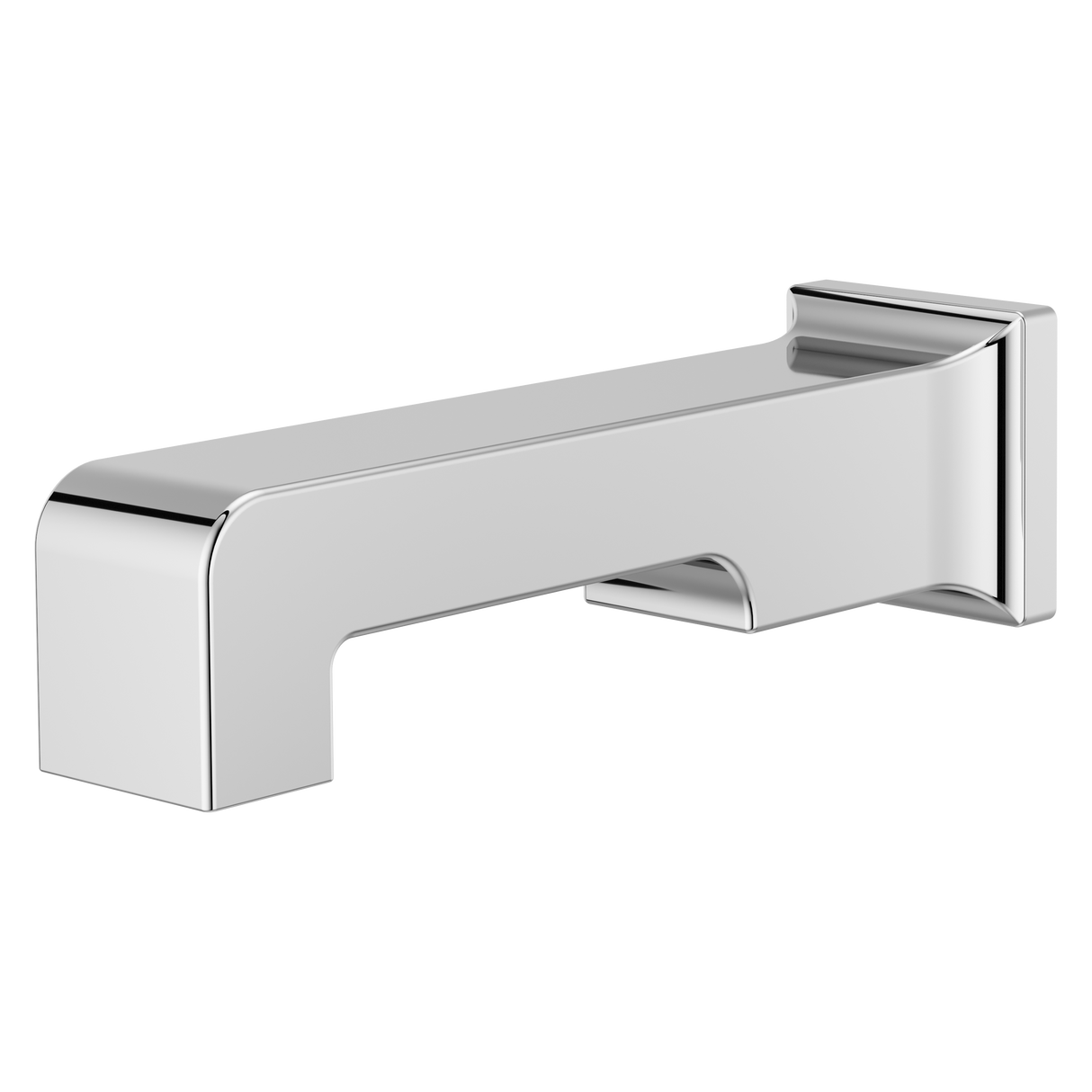Modern Square Non-Diverting Tub Spout in Polished Chrome