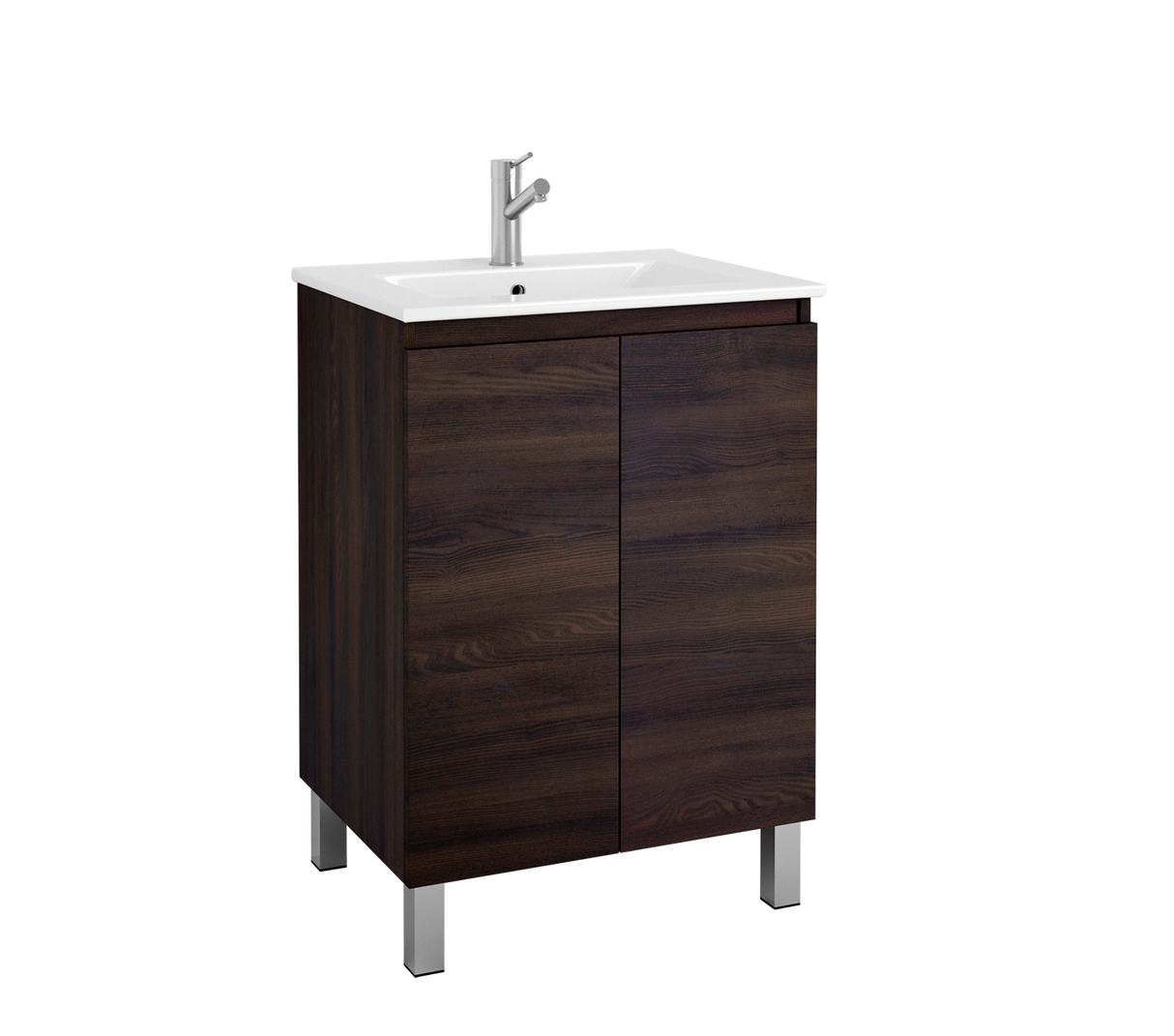 DAX Sunset Engineered Wood and Porcelain Onix Basin with Vanity, 24", Wenge DAX-SUN012413-ONX