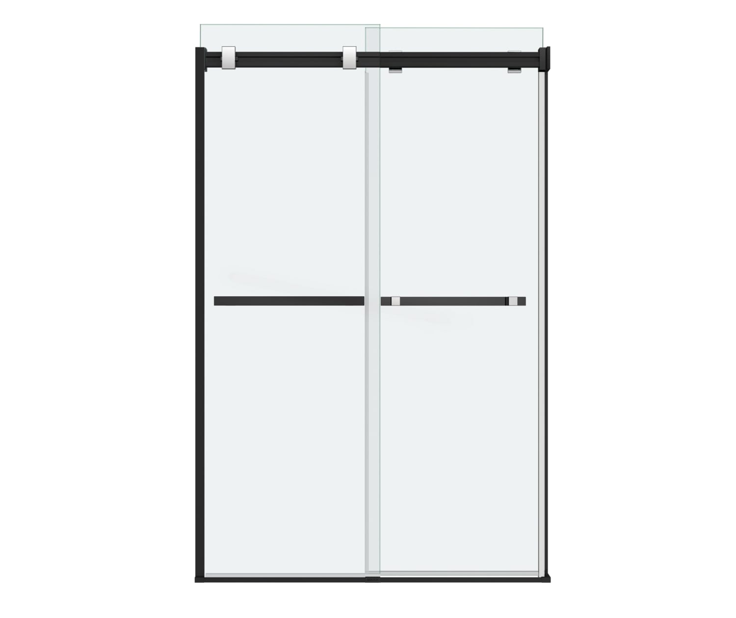 MAAX 136271-900-360-000 Duel 44-47 x 70 ½-74 in. 8 mm Bypass Shower Door for Alcove Installation with Clear glass in Matte Black & Chrome