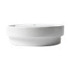 ALFI brand ABC702 White 19" Round Semi Recessed Ceramic Sink with Faucet Hole