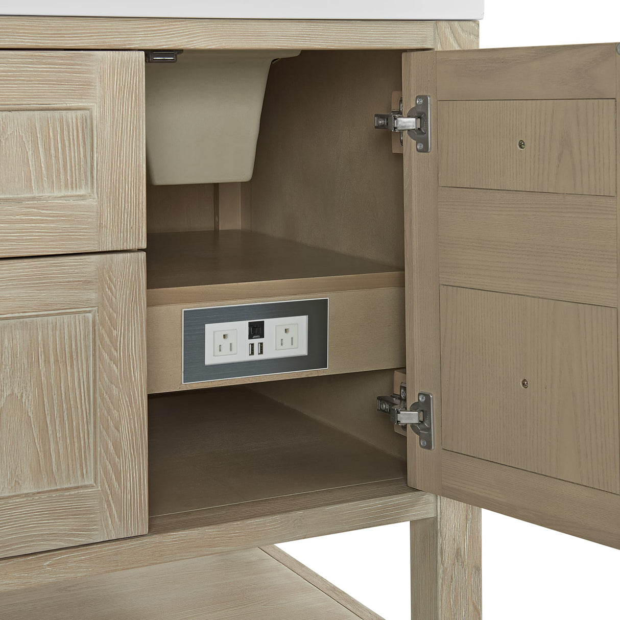 Breckenridge 60" Double Vanity, Whitewashed Oak