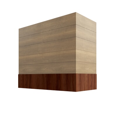 Brooklyn Fawn Box Hood with Shiplap Walnut Band - 42" W x 30" H
