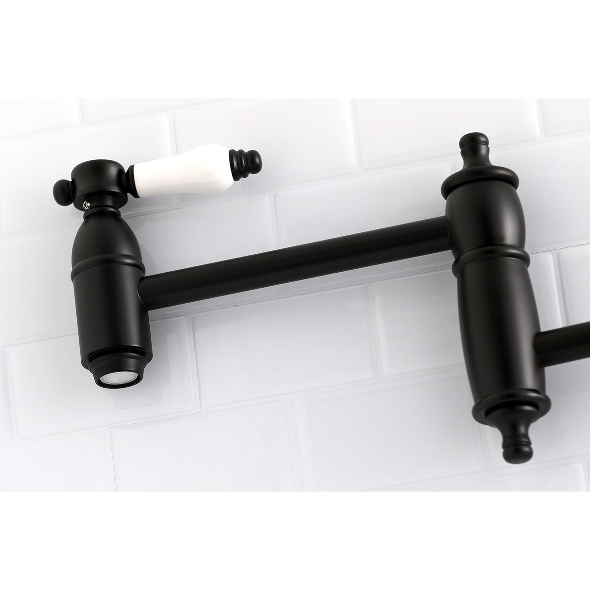 Kingston Brass KS3100BPL Bel-Air Wall Mount Pot Filler Kitchen Faucet, Matte Black