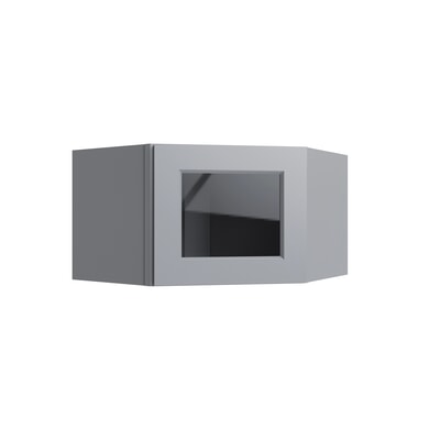 Brooklyn Gray 15" Corner Wall Stacking Cabinets - 24" W