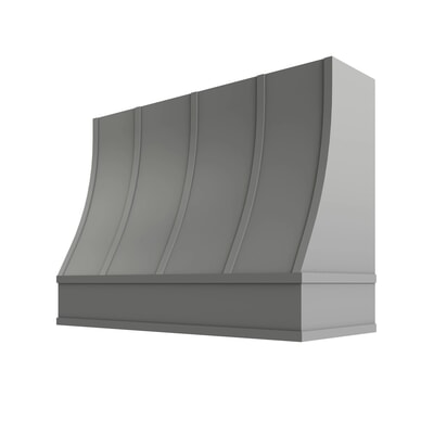 Brooklyn Gray Sloped Hood with Strapping Flat Trim - 48" W x 30" H