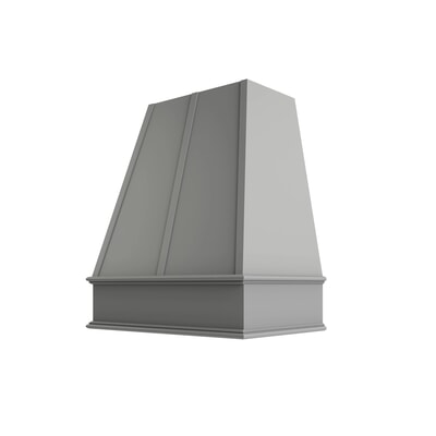 Brooklyn Gray Tapered Hood with Strapping Flat Trim - 30" W x 48" H