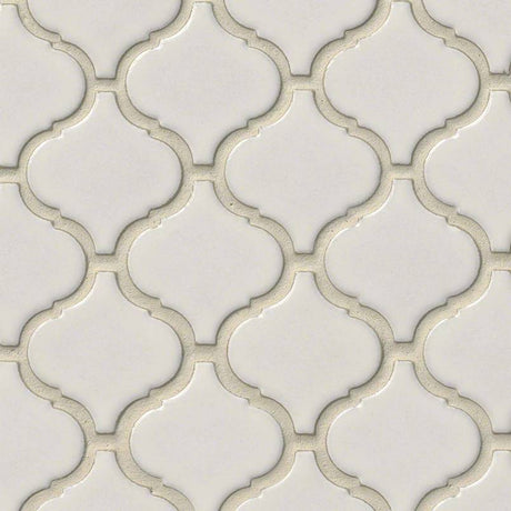Bianco arabesque 9.84X10.63 glazed ceramic mesh mounted mosaic tile SMOT-PT-BIANCO-ARABESQ product shot multiple tiles angle view