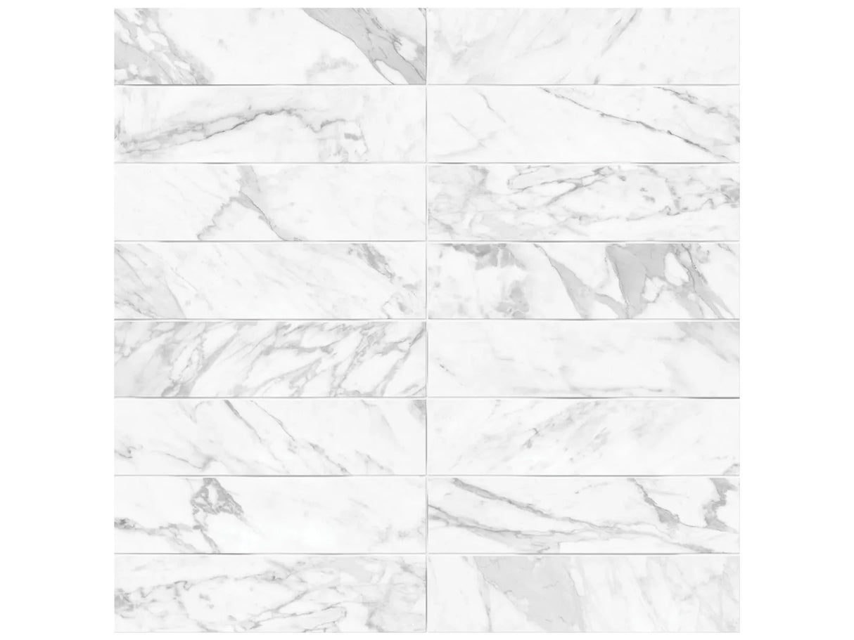 Anatolia Tile 3X12 Raffino Plane Bianco Matte 4000-0276-0 Bianco Vita Artisan - premium natural stone mosaic tile from Anatolia Tile, available at PoshHaus showroom in Keene, NH