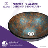 ANZZI LS-AZ172 Stellar Series Deco-Glass Vessel Sink in Emerald Burst