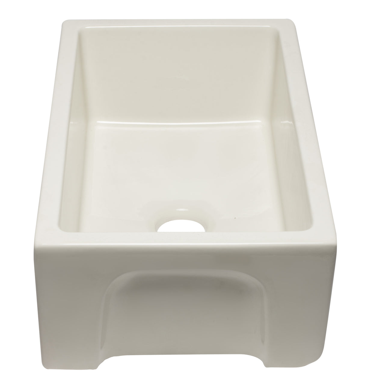 ALFI brand AB3018HS-B 30 inch Biscuit Reversible Smooth / Fluted Single Bowl Fireclay Farm Sink