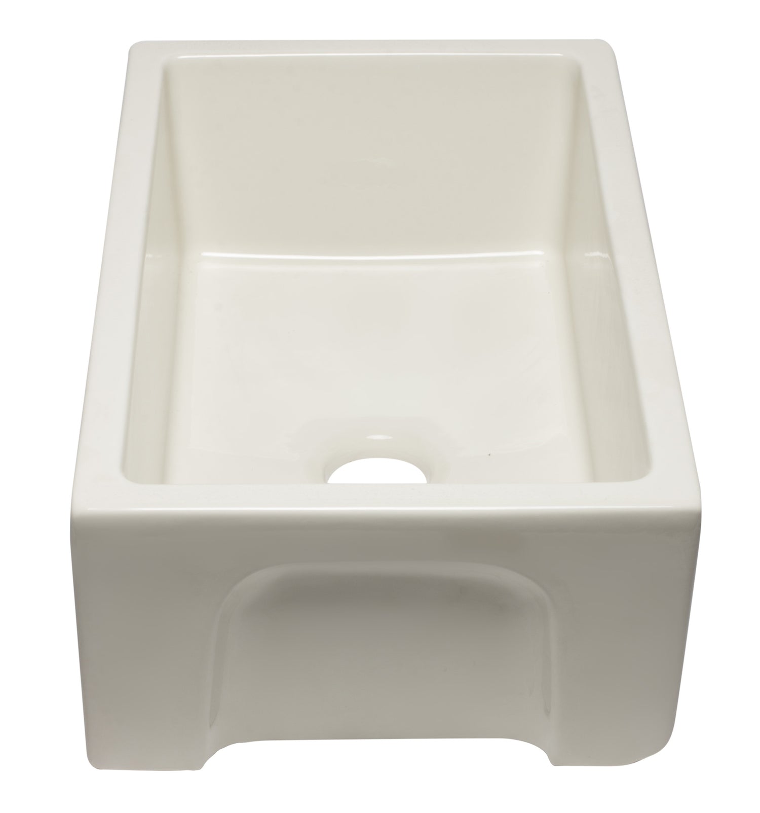 ALFI brand AB3018HS-B 30 inch Biscuit Reversible Smooth / Fluted Single Bowl Fireclay Farm Sink