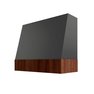 Black Angled Hood with Walnut Band - 30" W x 30" H