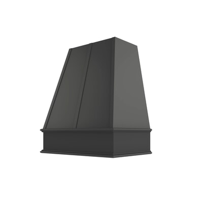 Black Tapered Hood with Strapping Flat Trim - 30" W x 30" H