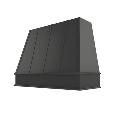 Black Tapered Hood with Strapping Flat Trim - 48" W x 36" H