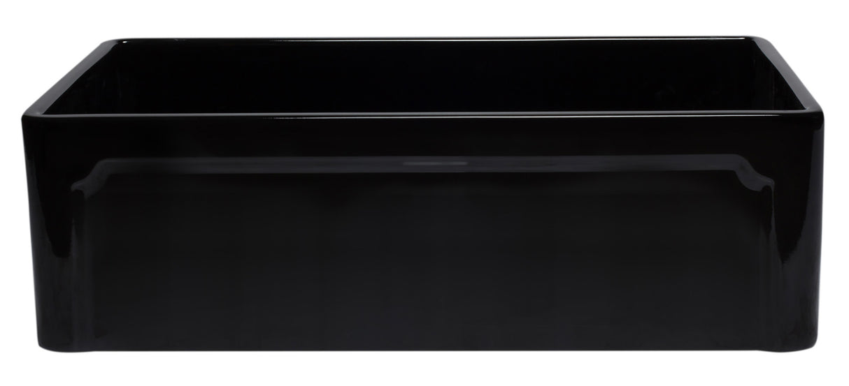 ALFI brand AB3320SB-BG 33 inch Black Reversible Single Fireclay Farmhouse Kitchen Sink